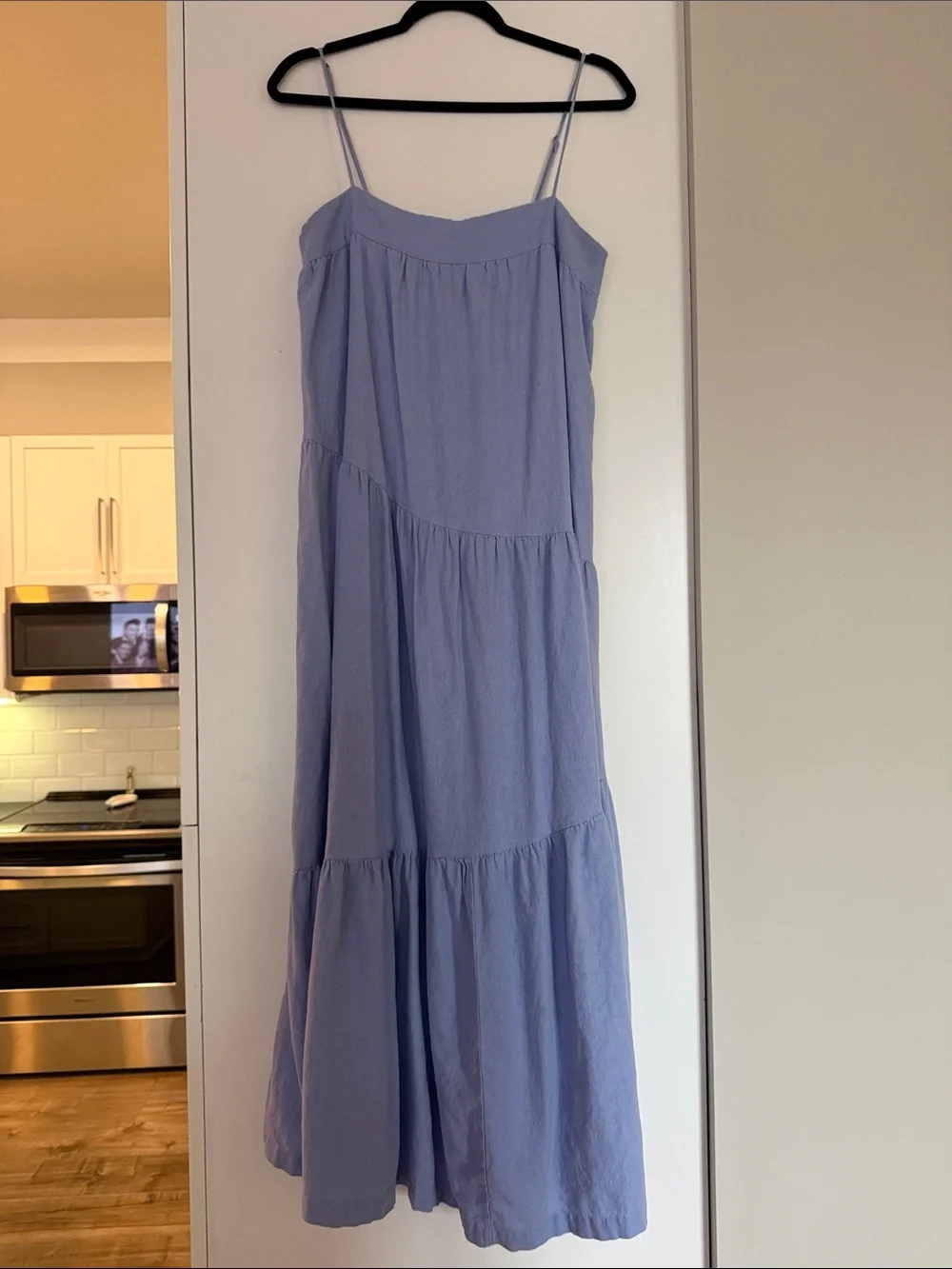 Abercrombie & Fitch Lavender Spaghetti-Strap Tiered Maxi Dress